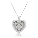 Filigree Heart Locket Pendant in Sterling Silver