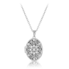Filigree Oval Locket Pendant in Sterling Silver