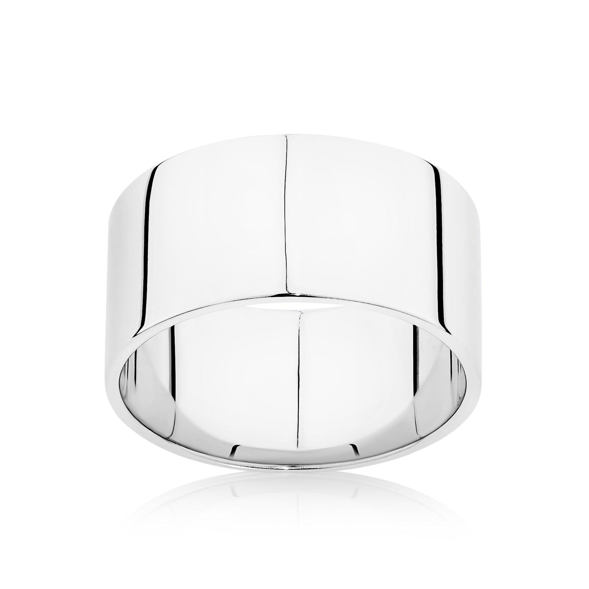 Flat Cigar Ring in Sterling Silver