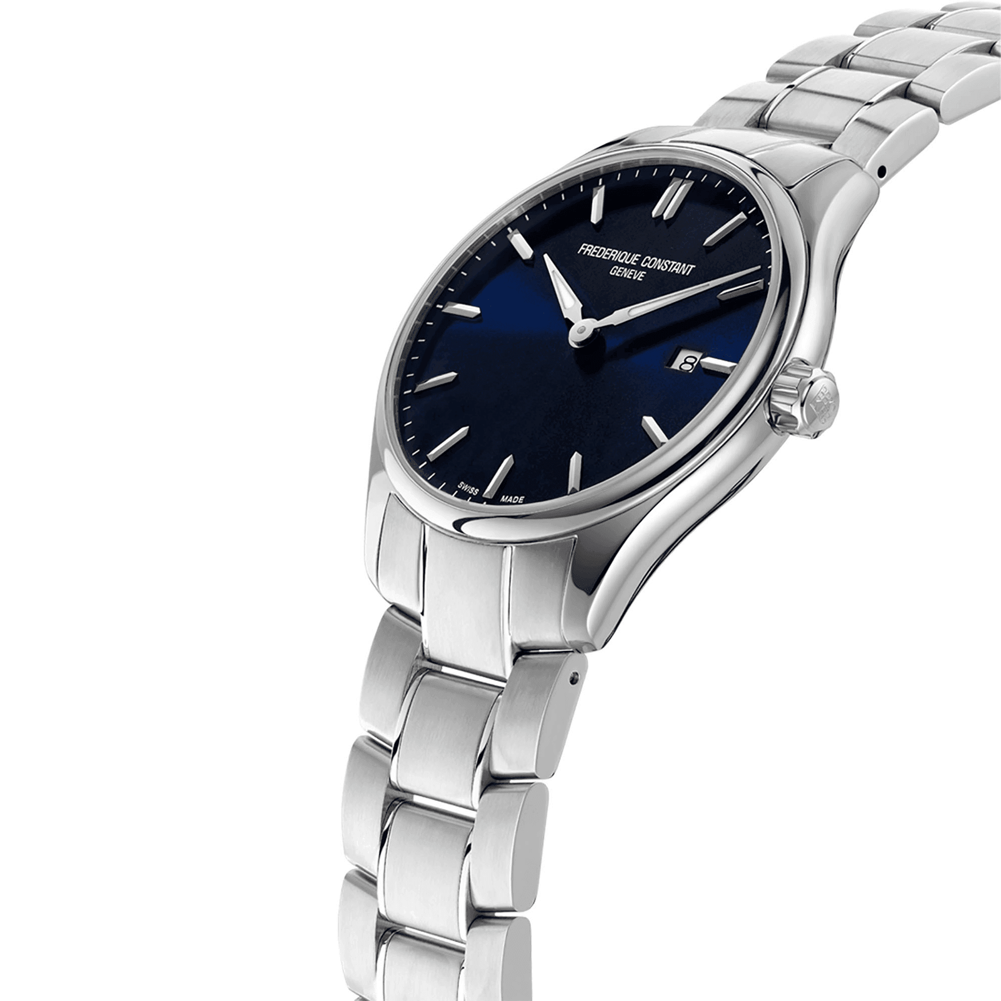 Frederique Constant Men's Classic Stainless Steel Quartz Dress Watch Blue Dial FC-220NS5B6B - Wallace Bishop