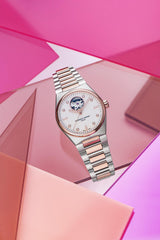 Frederique Constant Women's Automatic Sport Watch Silver Diamond Dial