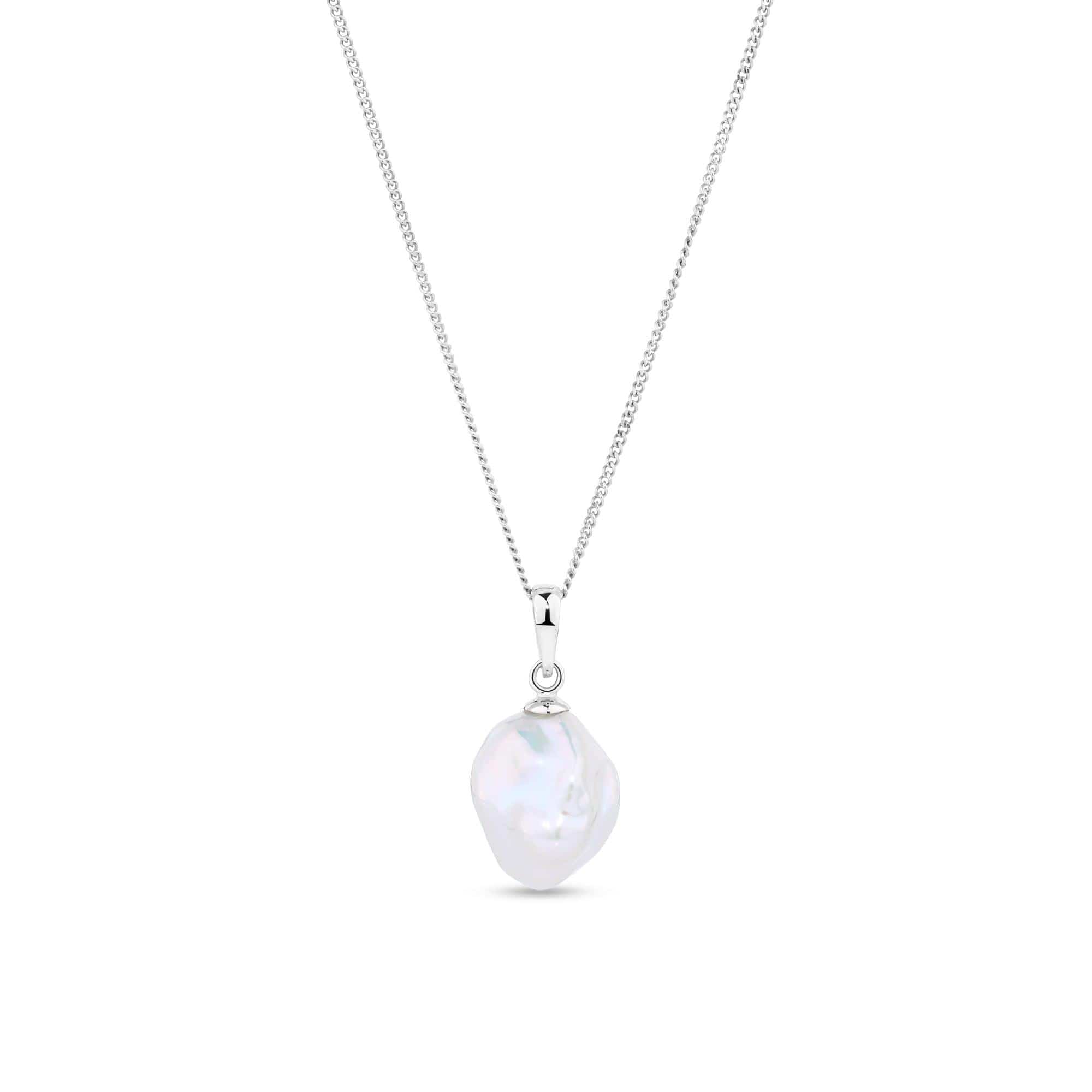 Freshwater Pearl Drop Pendant in Sterling Silver