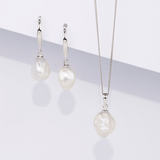 Freshwater Pearl Drop Pendant in Sterling Silver