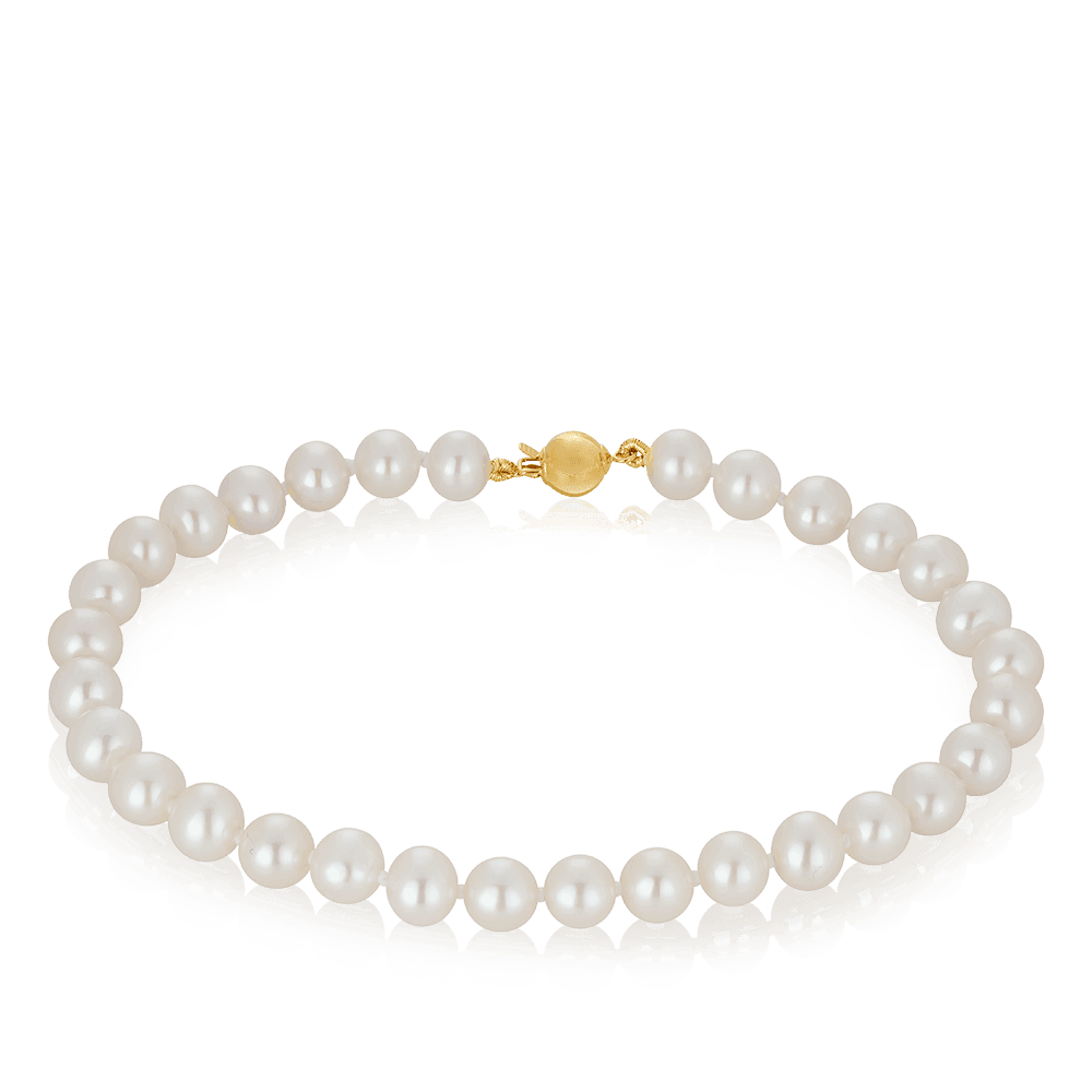 Freshwater Pearl and 9ct Yellow Gold Bracelet