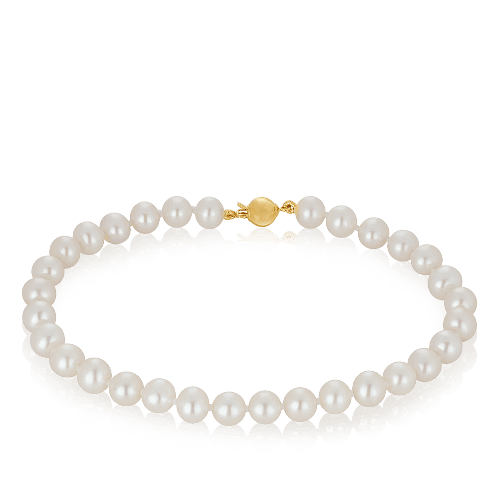 6mm Freshwater Pearl Bracelet with 9ct Yellow Gold Clasp