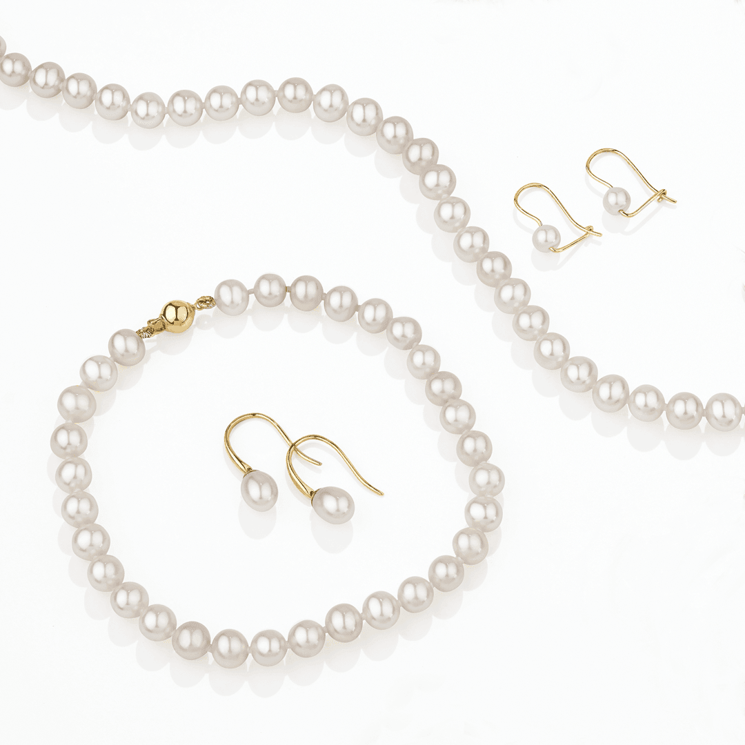 6mm Freshwater Pearl Bracelet with 9ct Yellow Gold Clasp