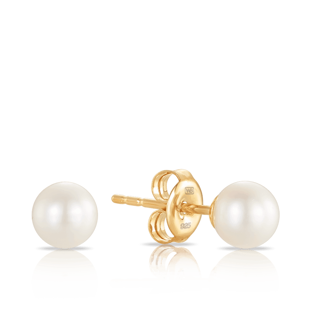 Freshwater Pearl and 9ct Yellow Gold Stud Earrings - Wallace Bishop