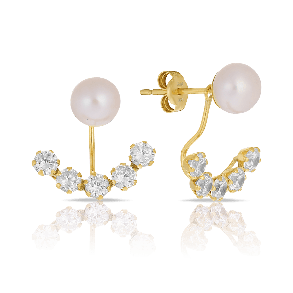 9ct gold 2025 cubic zirconia earrings