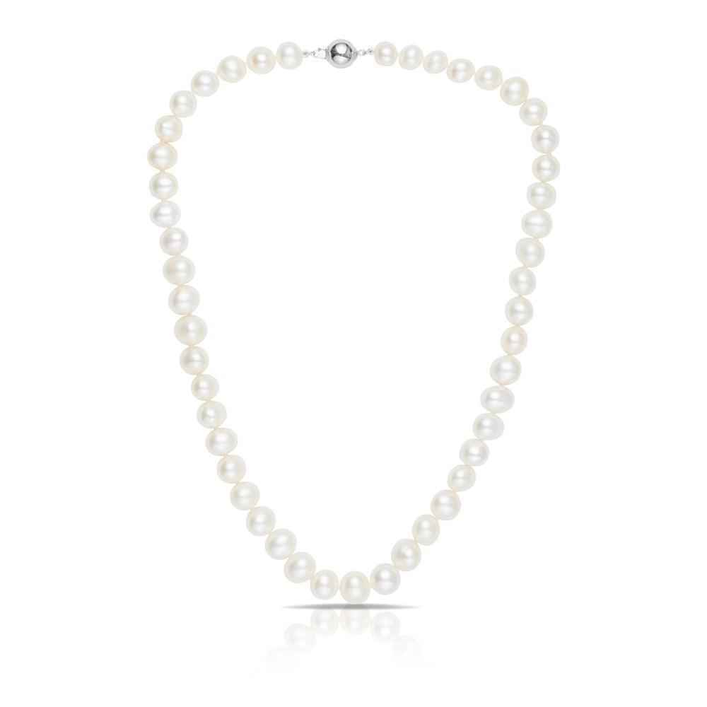 9mm Freshwater Pearl Strand Necklace with Sterling Silver Clasp