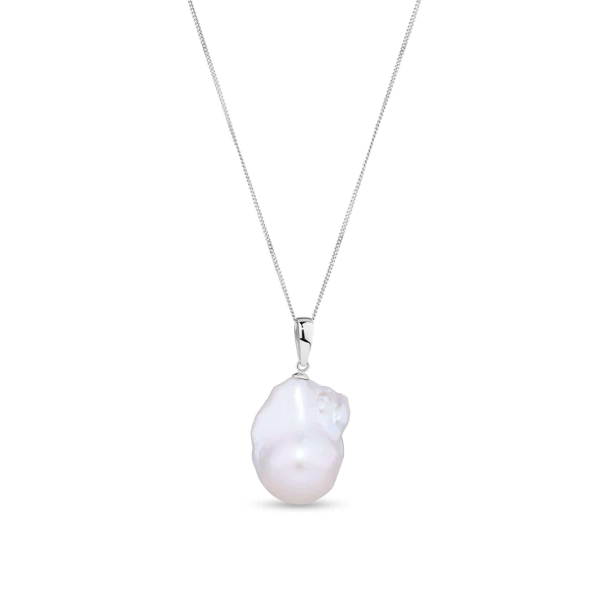 Freshwater Pearl Baroque Drop Pendant in Sterling Silver