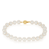 8mm Freshwater Pearl Strand Bracelet with 9ct Yellow Gold Clasp