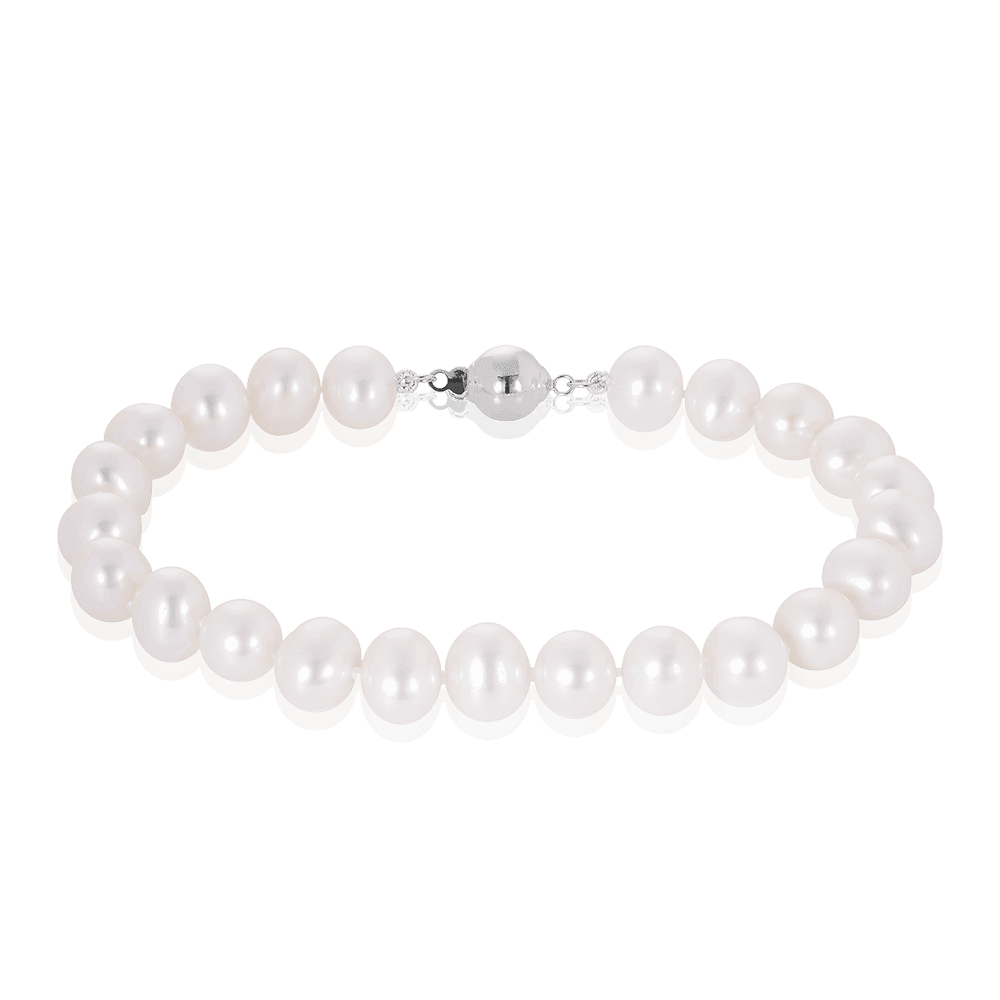 8mm Freshwater Pearl Bracelet with Sterling Silver Clasp