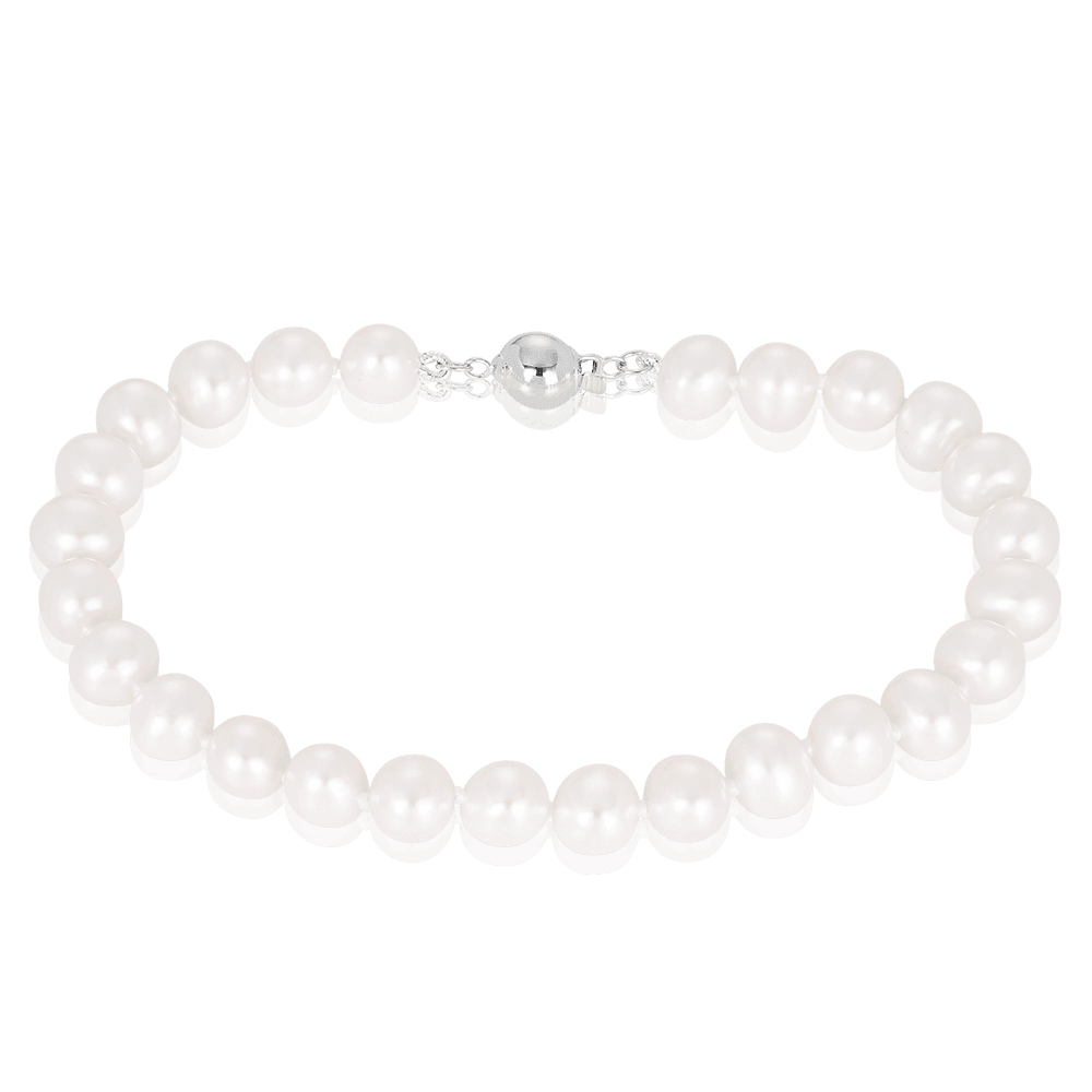 7mm Freshwater Pearl Bracelet with Sterling Silver Clasp