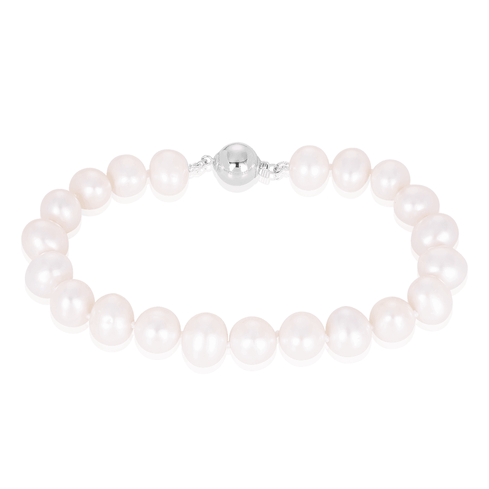 9mm Freshwater Pearl Bracelet with Sterling Silver Clasp