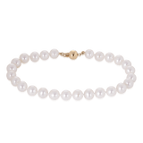 7mm Freshwater Pearl Strand Bracelet with 9ct Yellow Gold Clasp