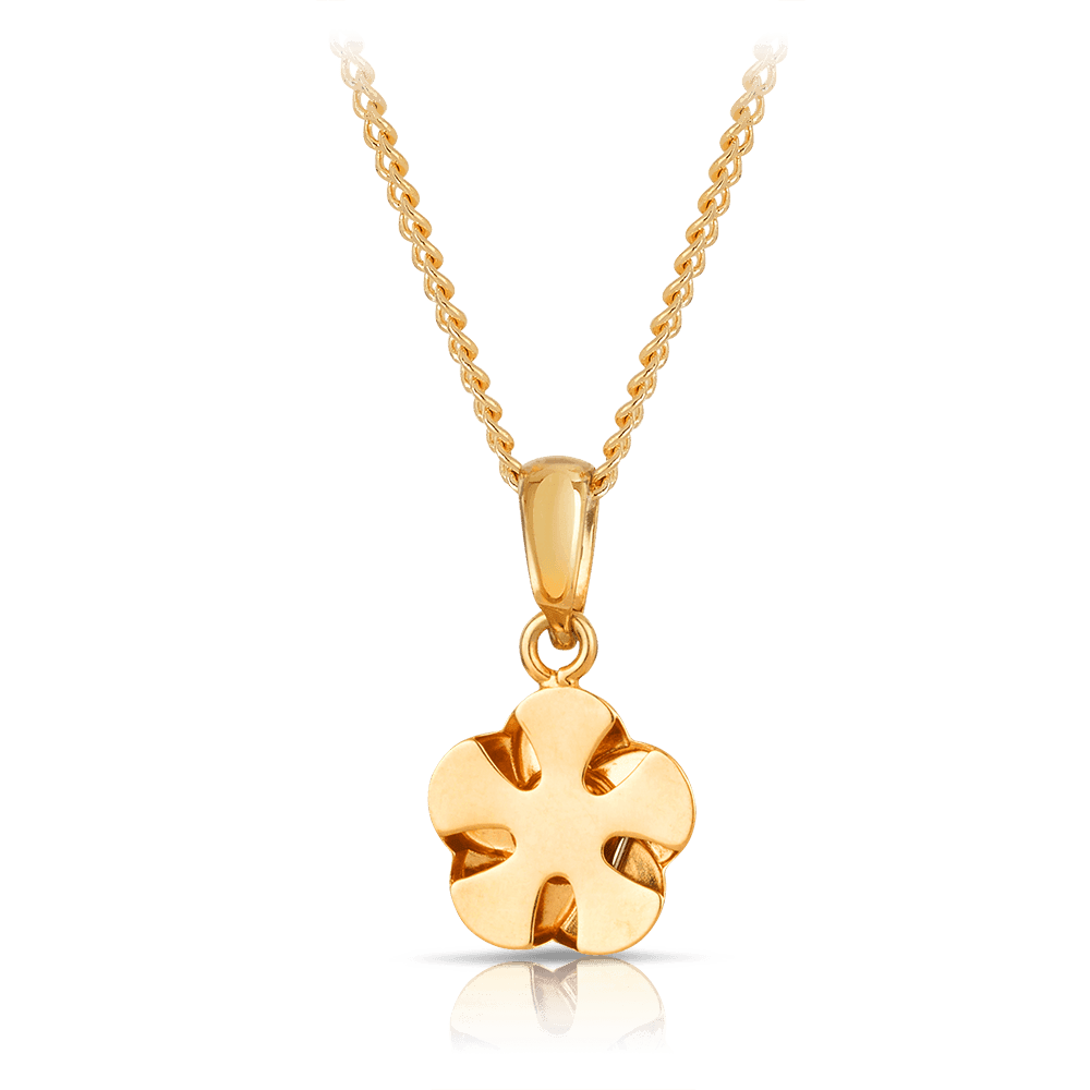 Freshwater Pearl Flower Pendant in 9ct Yellow Gold - Wallace Bishop