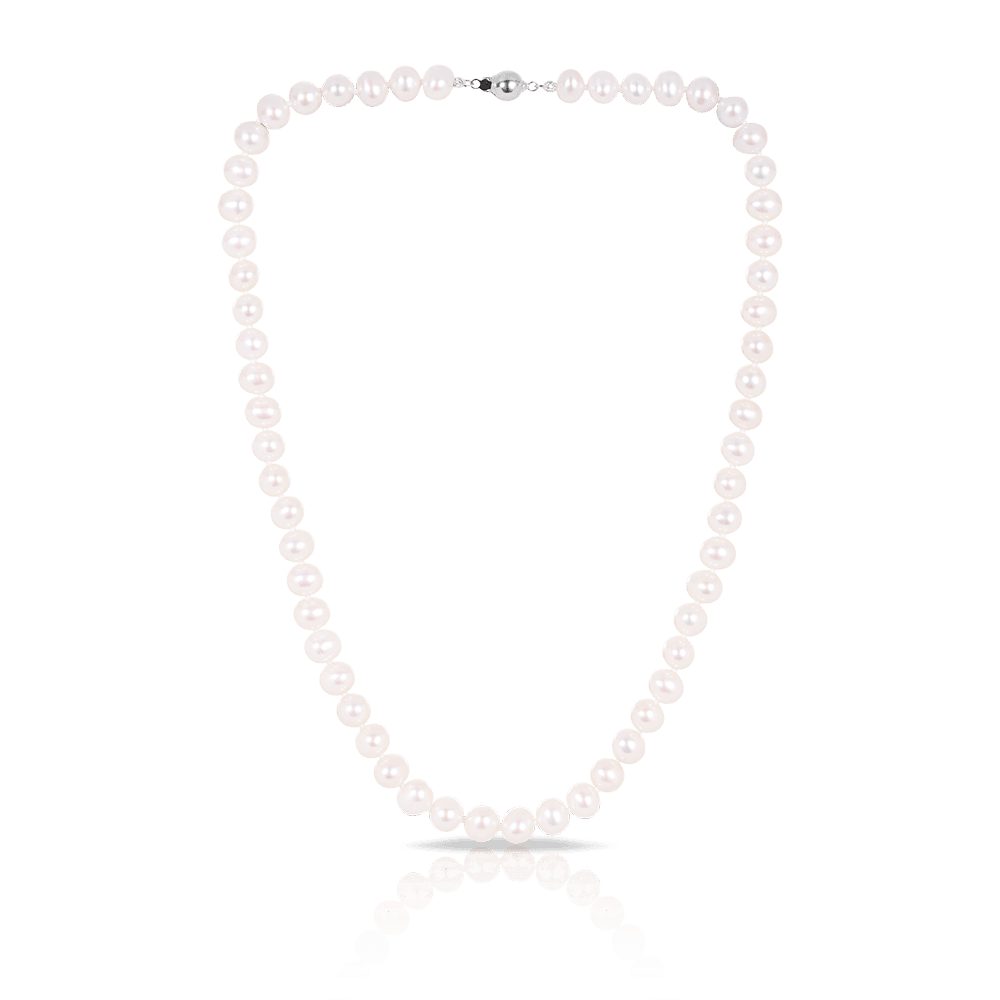 7mm Freshwater Pearl Strand Necklace with Sterling Silver Clasp