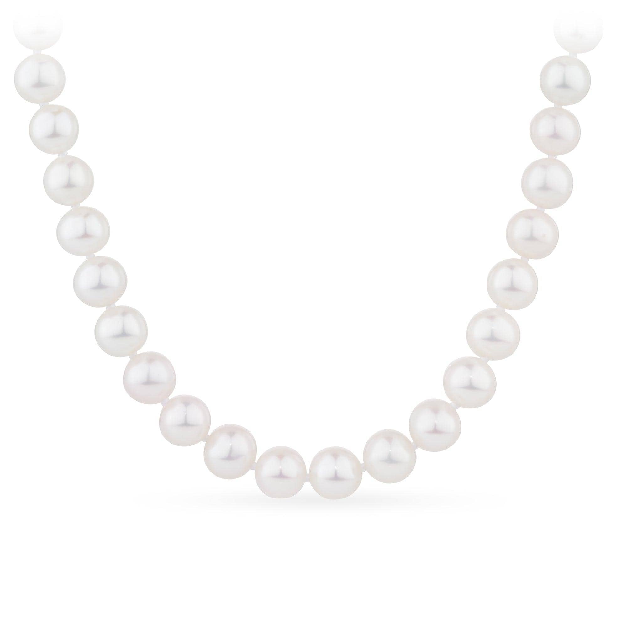 8mm Freshwater Pearl Strand Necklace with 9ct Yellow Gold Clasp