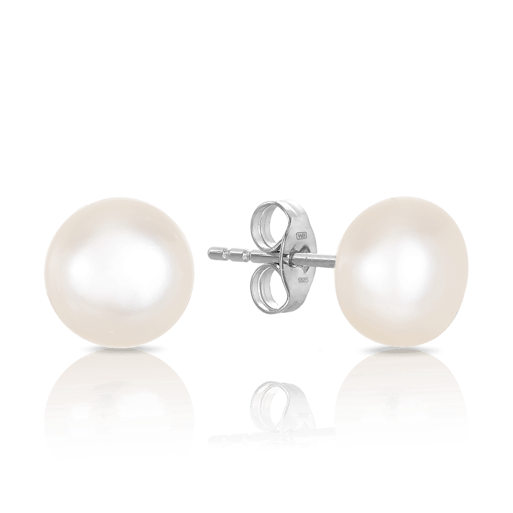 Freshwater Pearl Stud Earrings in Sterling Silver - Wallace Bishop