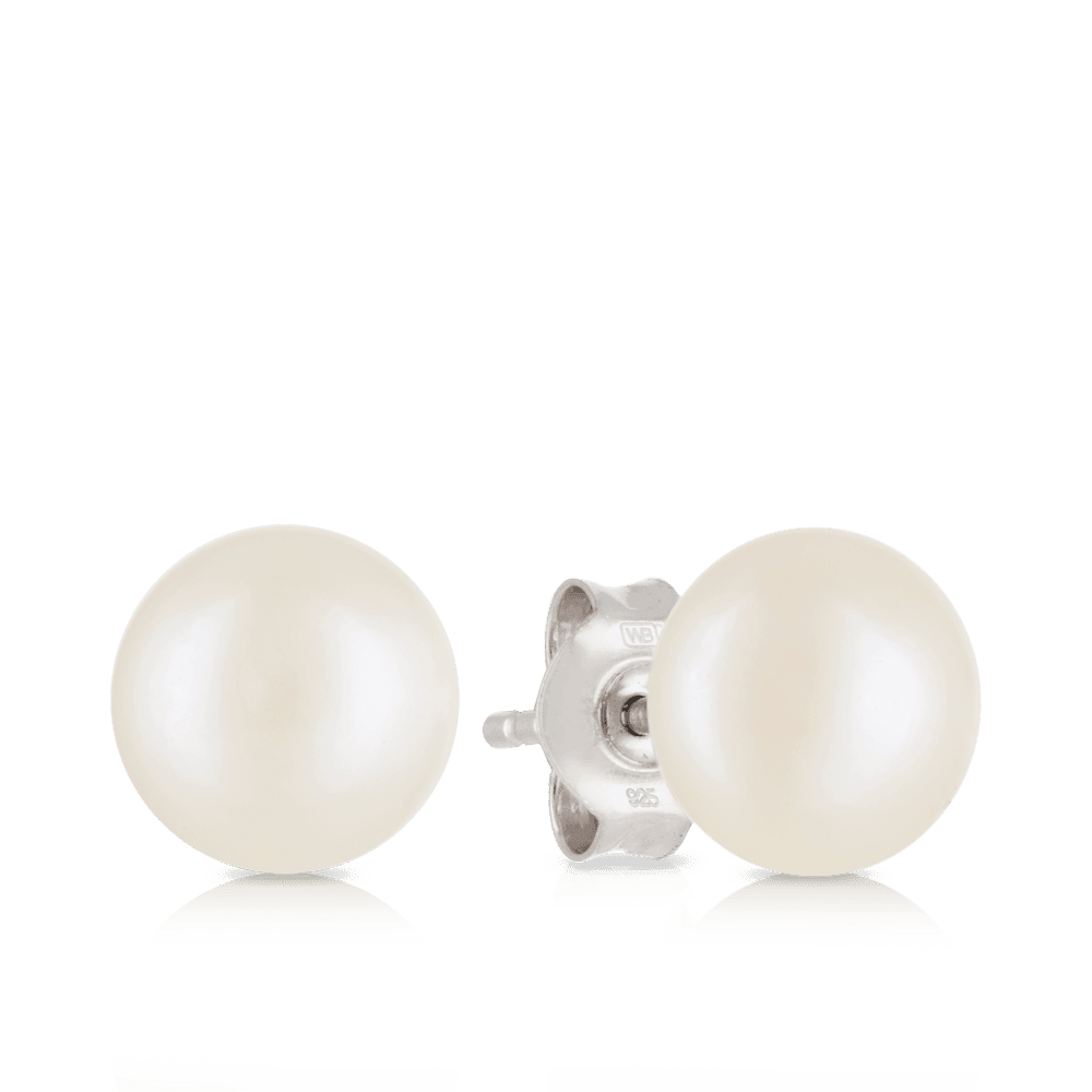 7mm Freshwater Pearl Stud Earrings in Sterling Silver