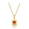 Garnet Round Pendant in 9ct Yellow Gold