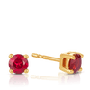 Garnet Round Stud Earrings in 9ct Yellow Gold