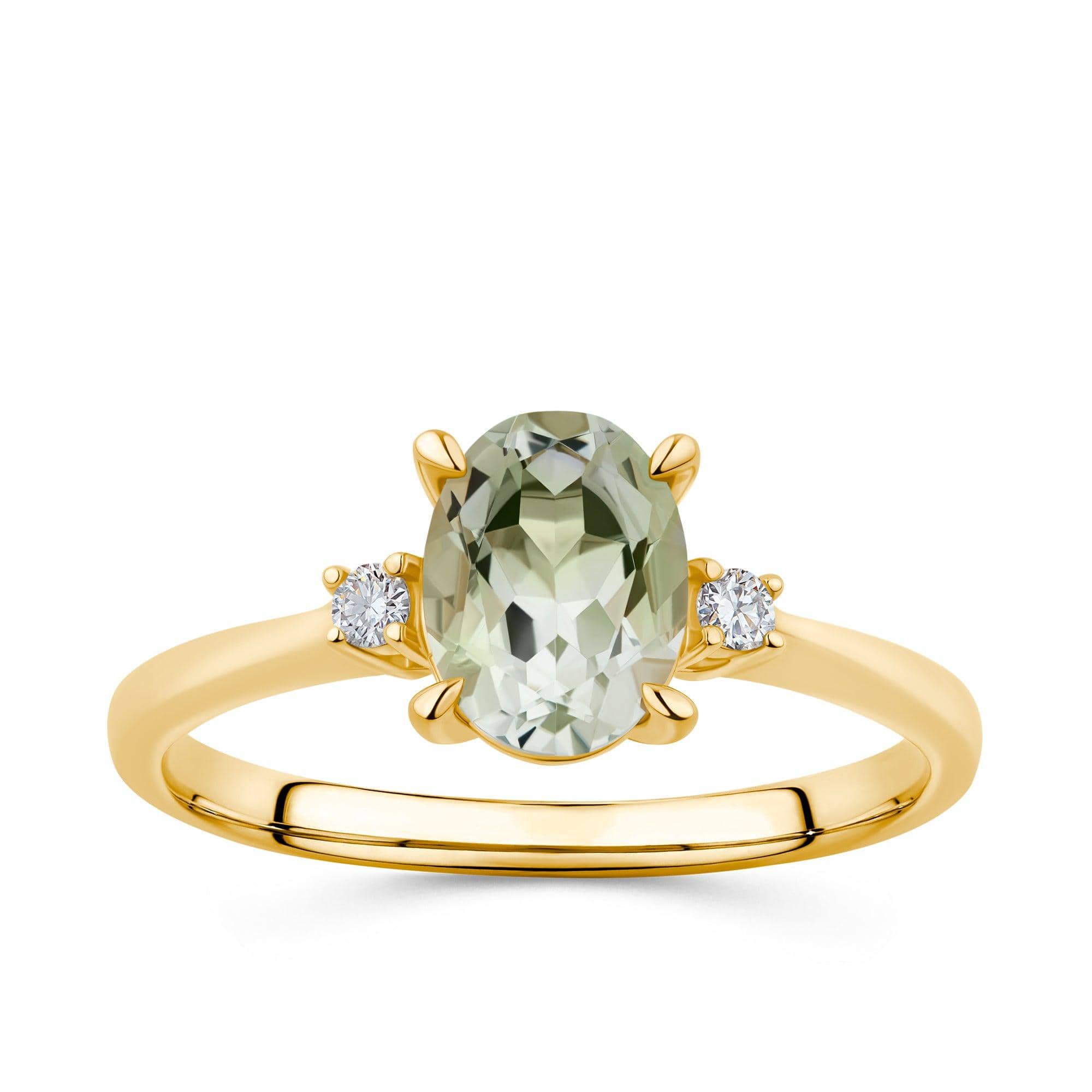 1.25ct TW Green Amethyst Ring in 9ct Yellow Gold