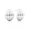 Groove Dome Stud Earrings in Sterling Silver
