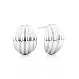 Groove Dome Stud Earrings in Sterling Silver