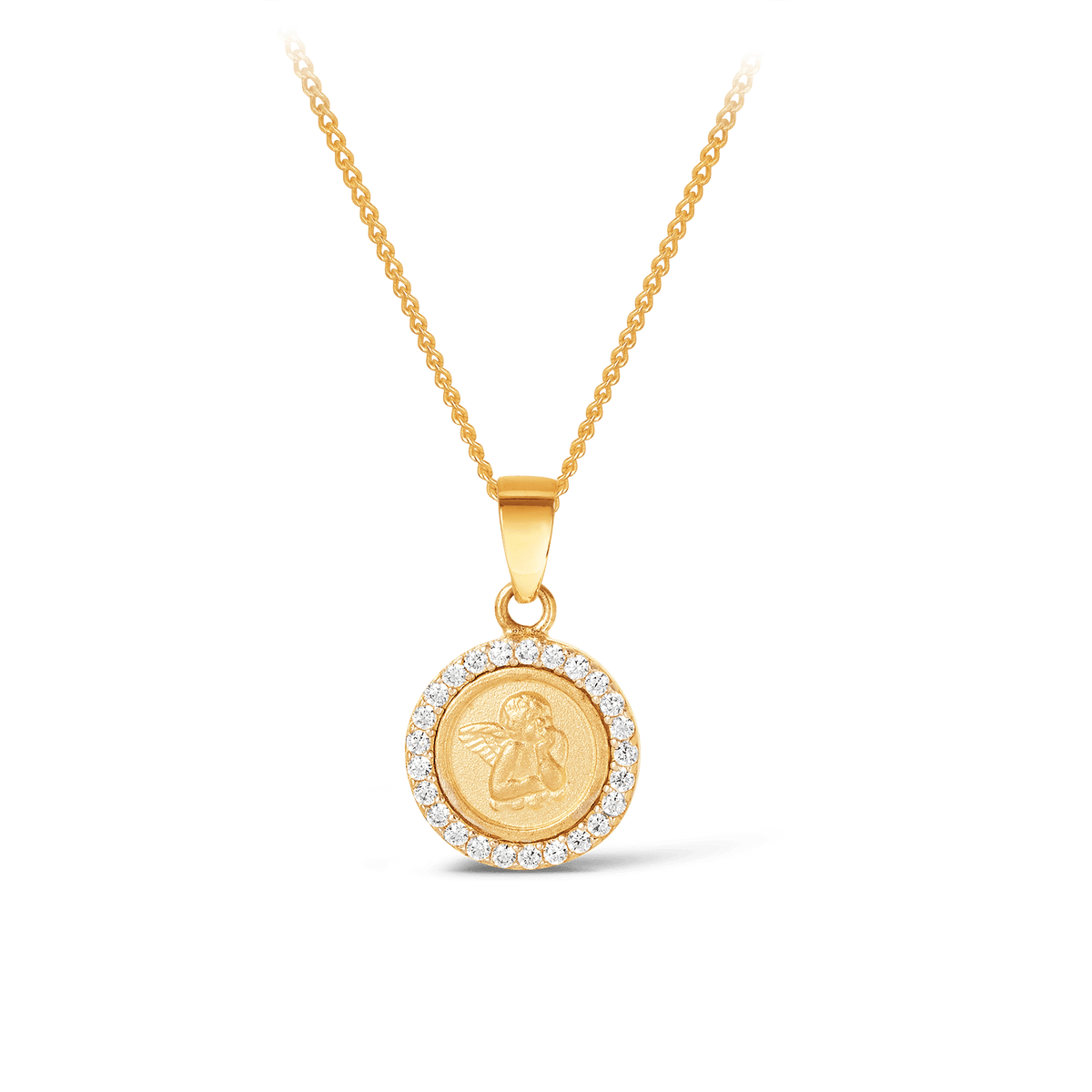Guardian Angel Cubic Zirconia Pendant in 9ct Yellow Gold - Wallace Bishop