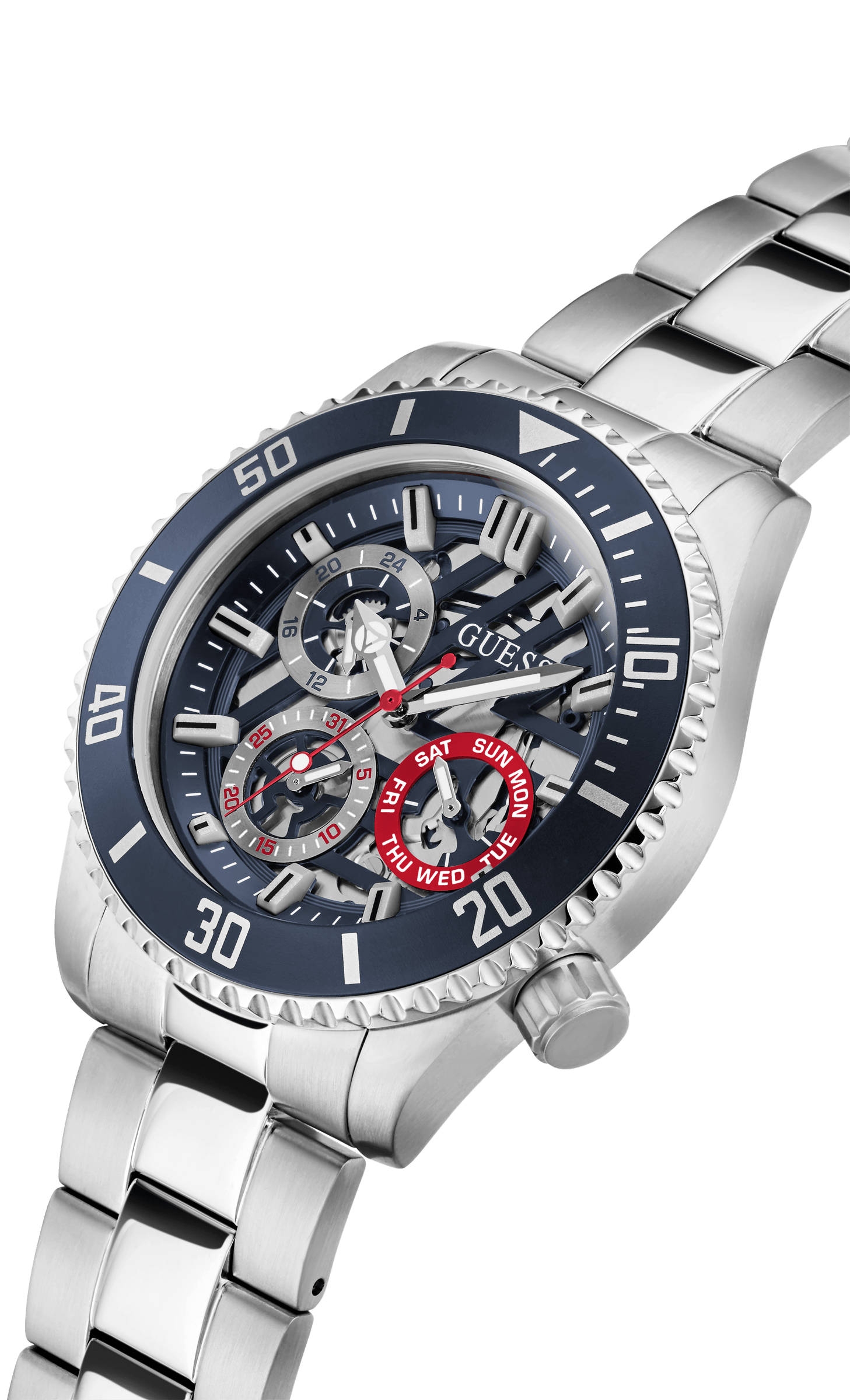 Guess Men's 45mm Stainless Steel Quartz Watch GW0488G1 - Wallace Bishop