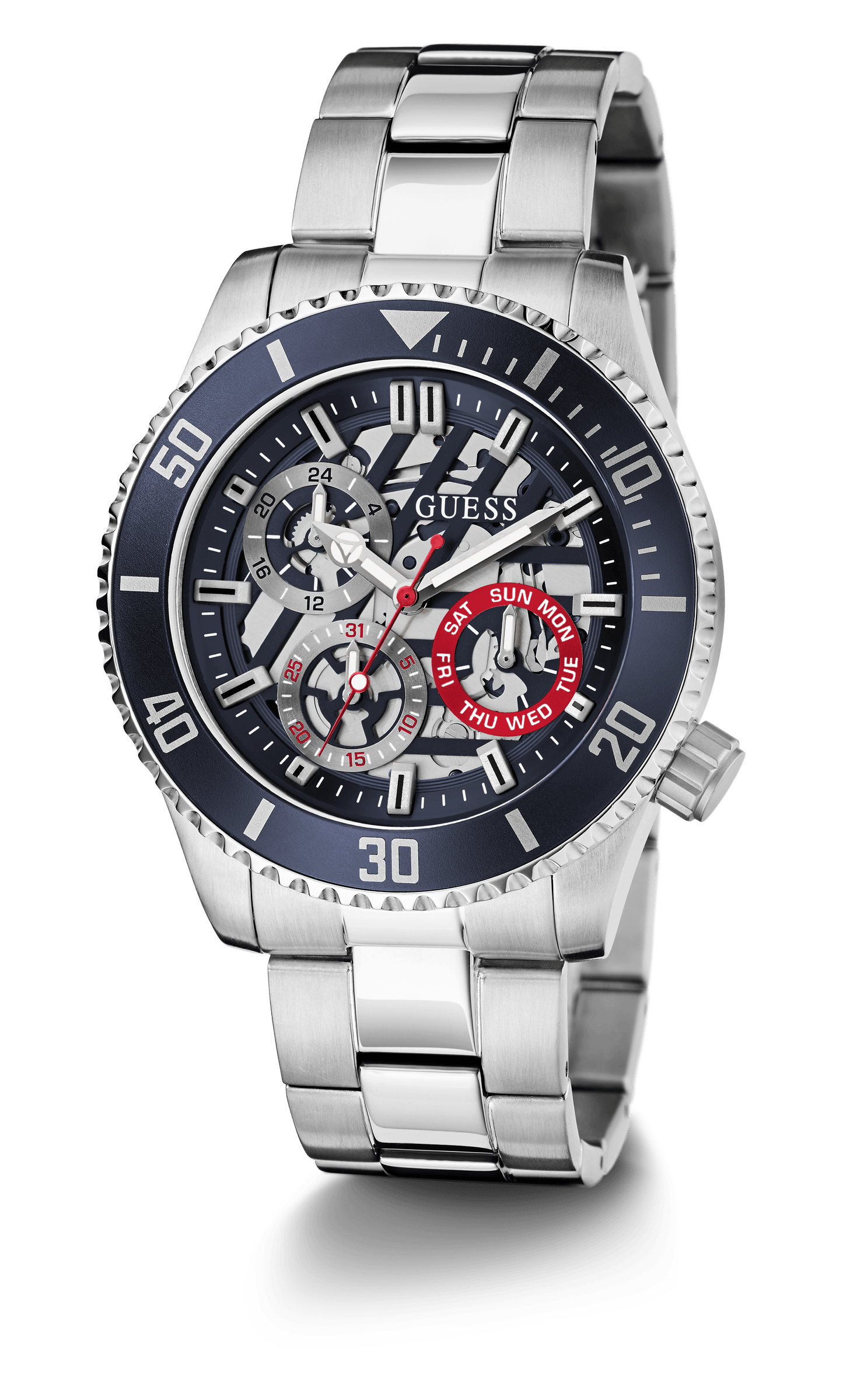 Guess Men's 45mm Stainless Steel Quartz Watch GW0488G1 - Wallace Bishop