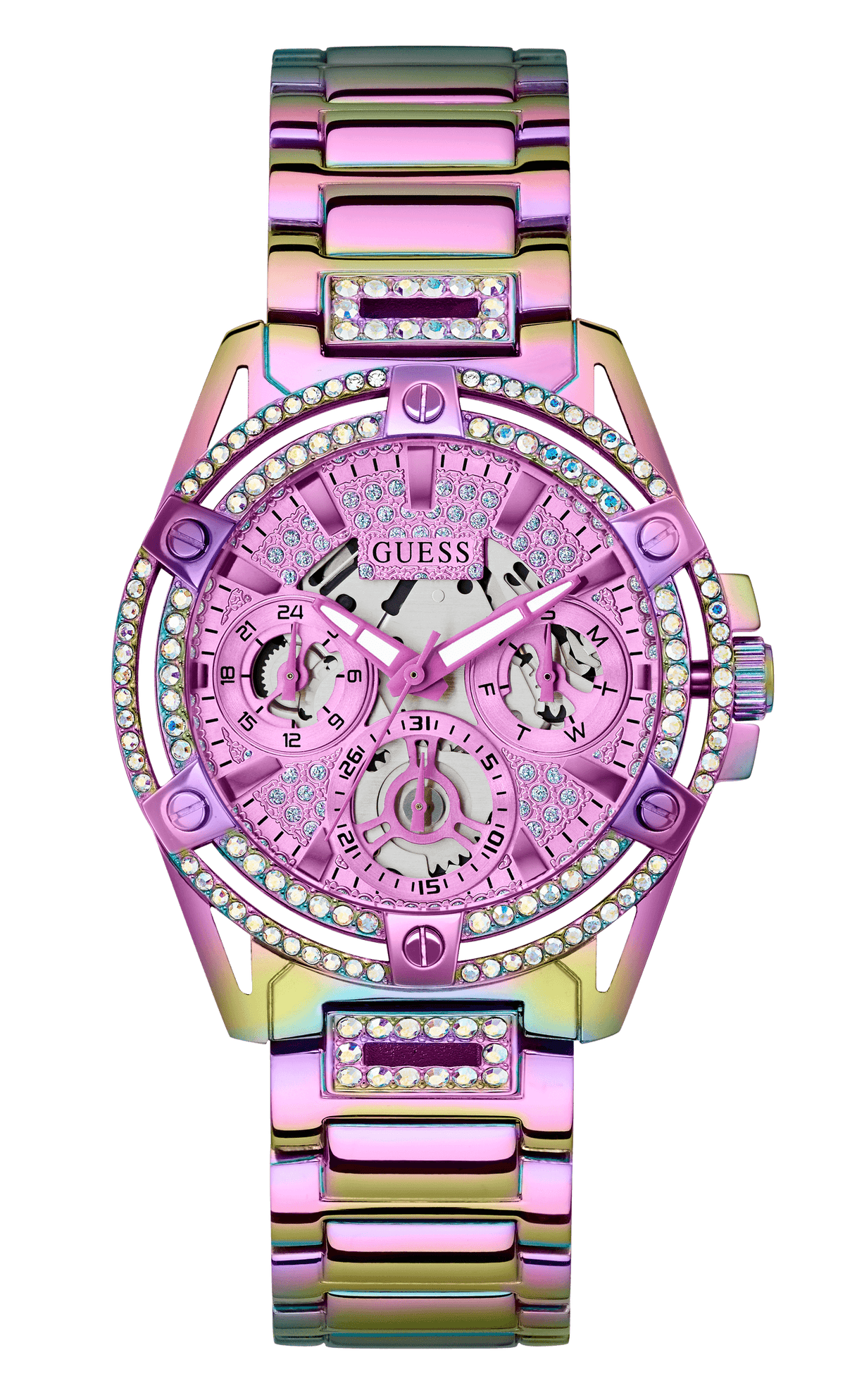 Guess Women's 40mm Purple PVD Quartz Watch GW0464L4 - Wallace Bishop