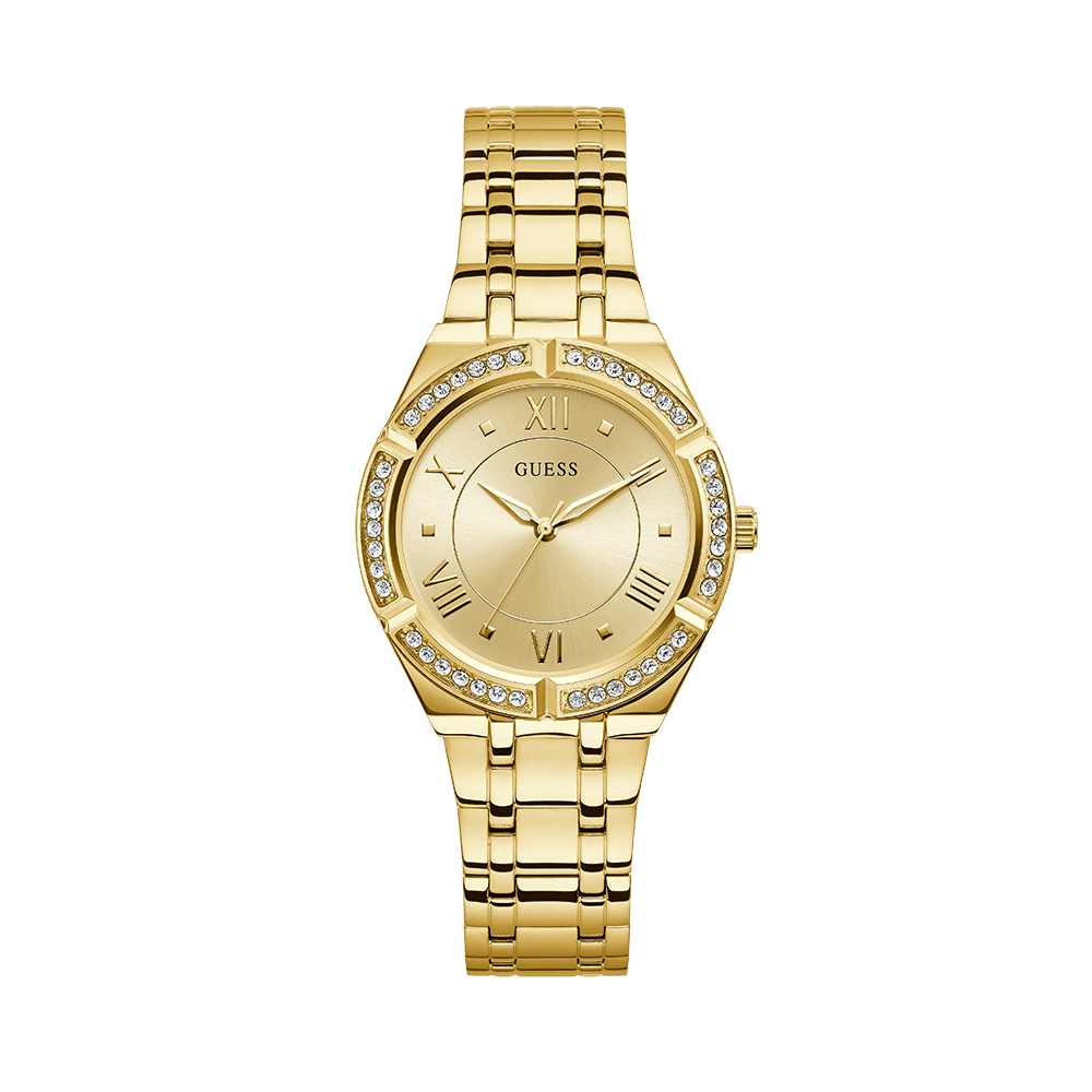 Guess Women's Gold PVD Quartz Fashion Watch Champagne Dial GW0033L2