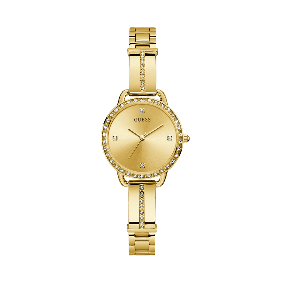 Guess Women's Gold PVD Quartz Fashion Watch Champagne Dial