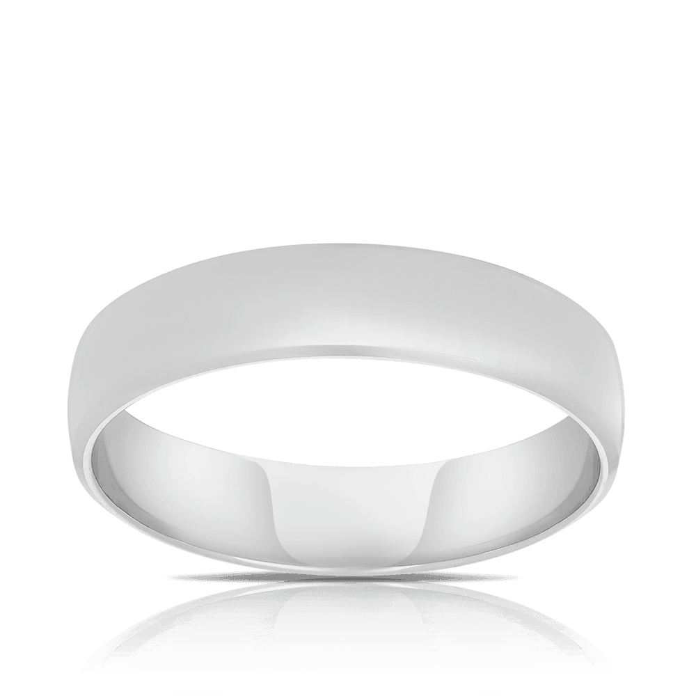 Half Round Wedding & Anniversary Ring in 9ct White Gold