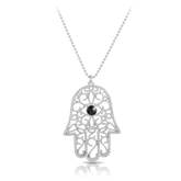 Hamsa Hand Necklace in Sterling Silver - Wallace Bishop