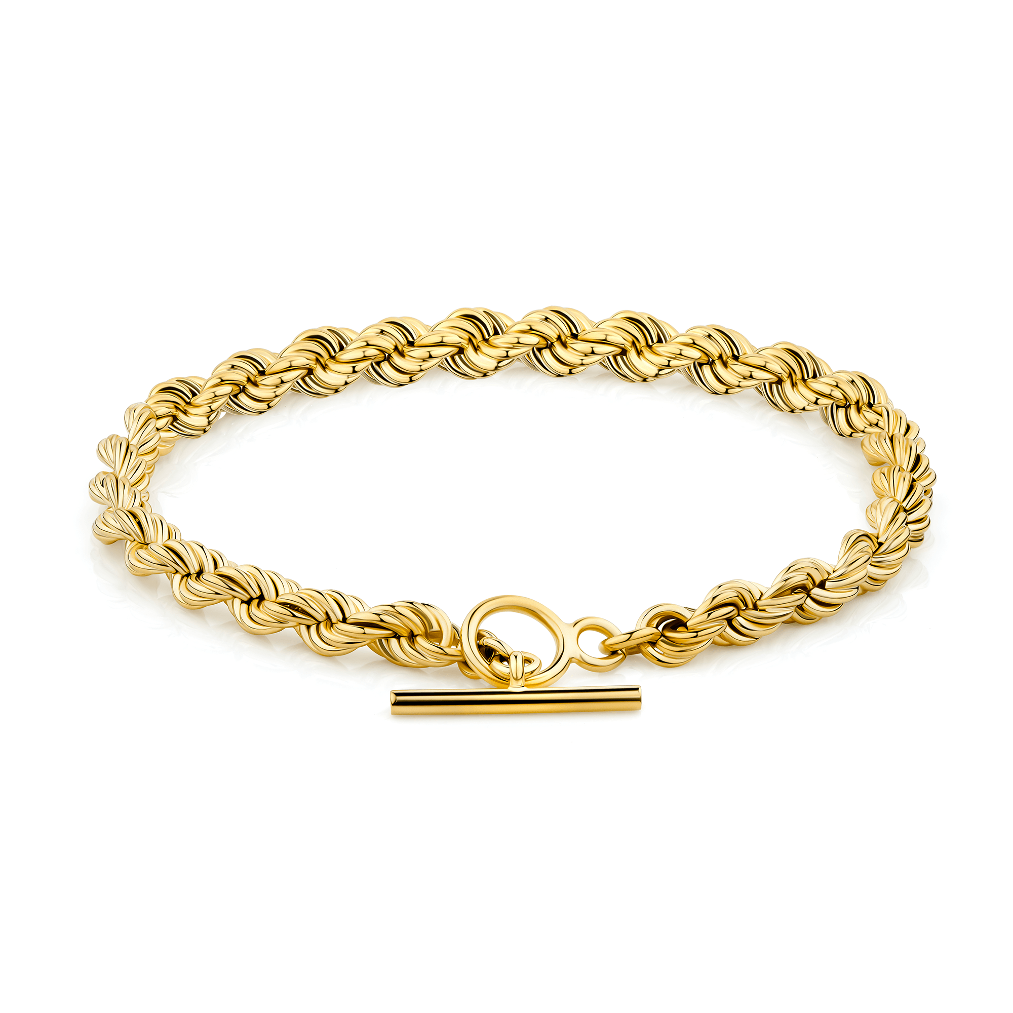 Yellow gold sales rope bracelet