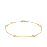 Heart Bracelet in 9ct Yellow Gold