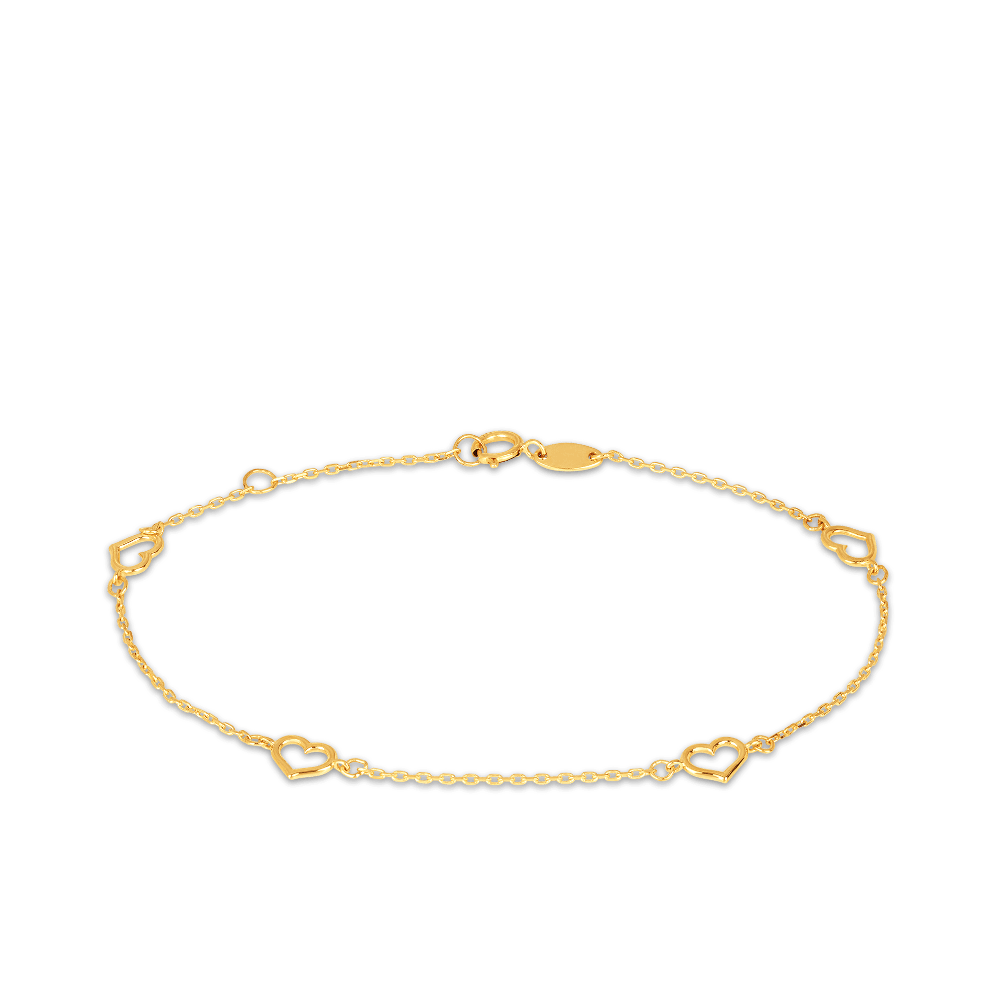 Heart Bracelet in 9ct Yellow Gold