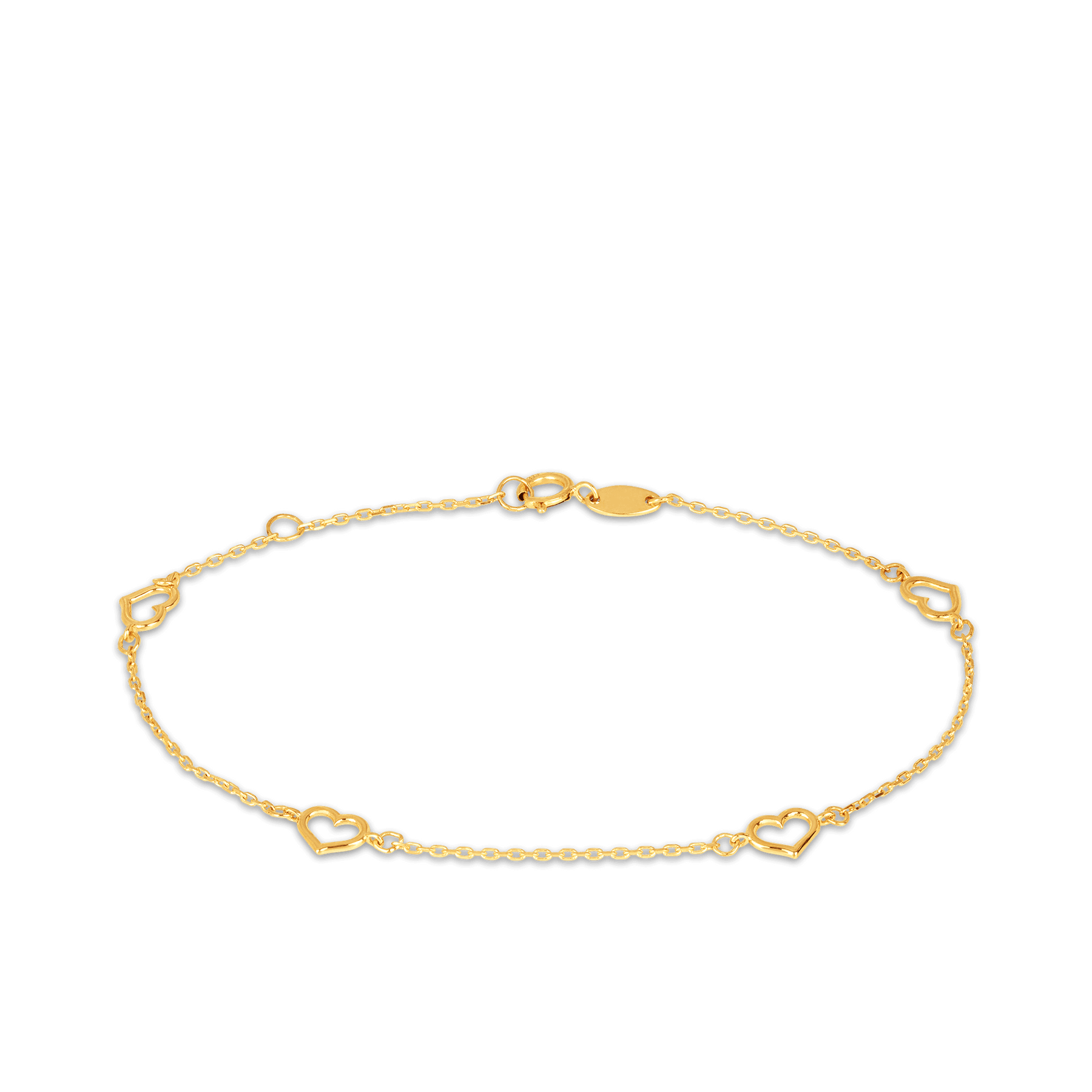 Heart Belcher Bracelet in 9ct Yellow Gold - Wallace Bishop