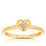 Heart Diamond Stacker Ring in 9ct Yellow Gold - Wallace Bishop