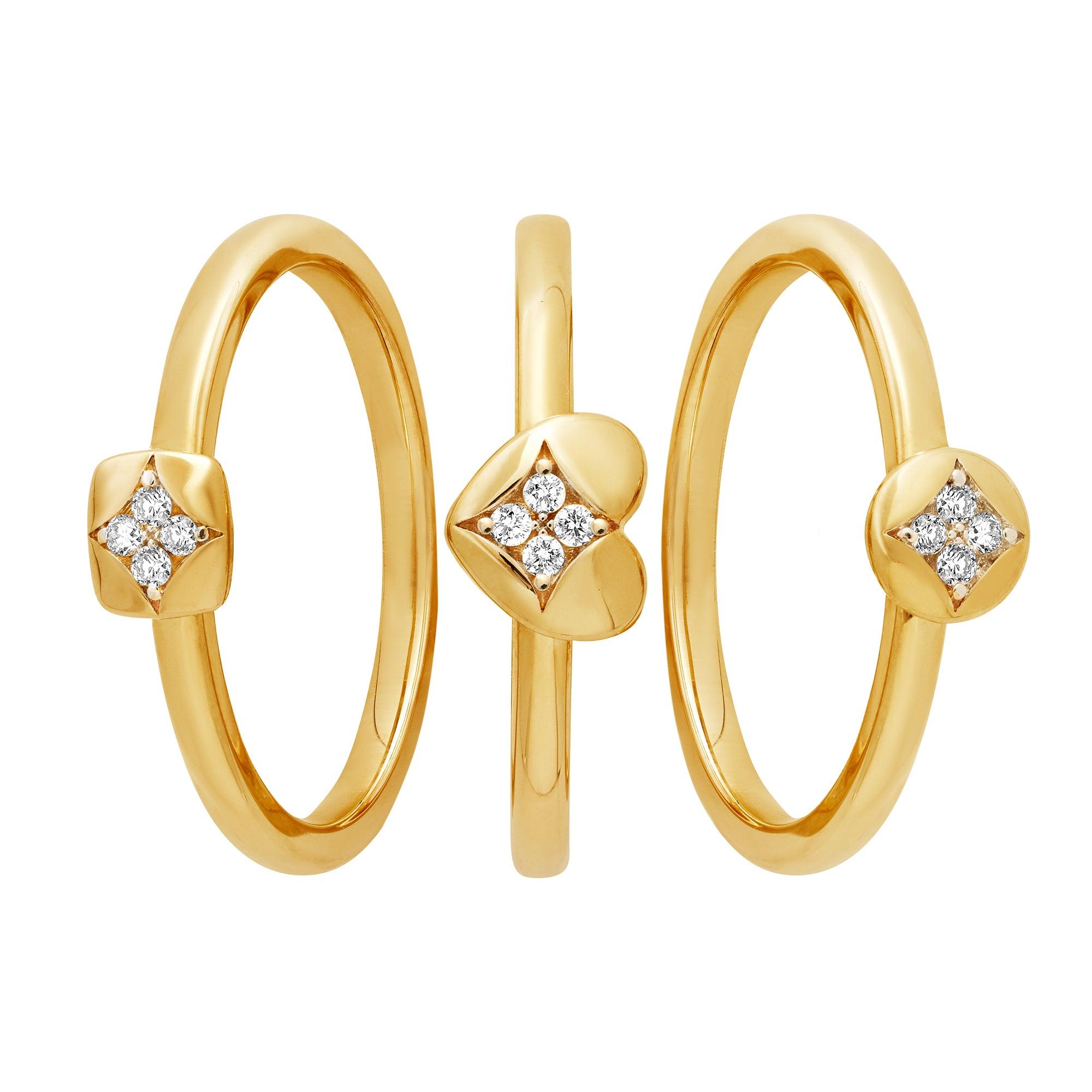 Heart Diamond Stacker Ring in 9ct Yellow Gold - Wallace Bishop
