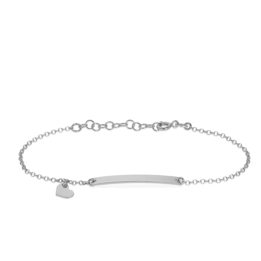 Heart Id Bracelet in Sterling Silver