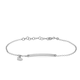 Heart Id Bracelet in Sterling Silver