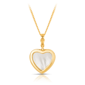 Heart Shape Mabe Pearl Pendant in 9ct Yellow Gold - Wallace Bishop