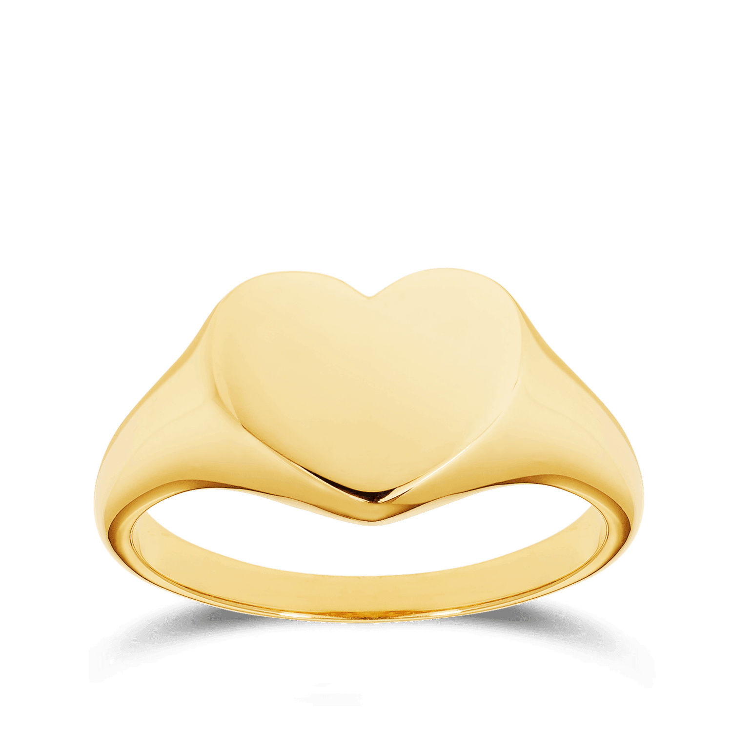 Gold heart 2025 shaped signet ring