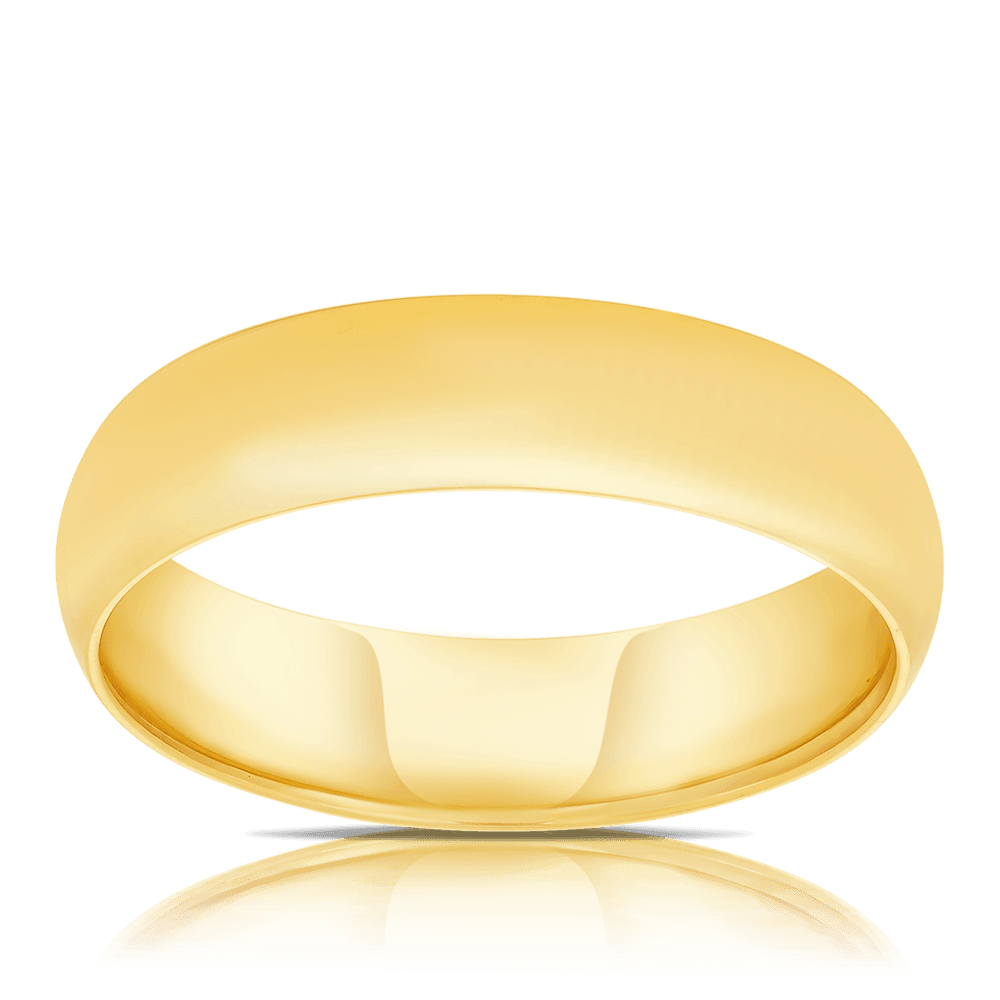 High Dome Ezi Pattern Wedder Ring in 9ct Yellow Gold - Wallace Bishop