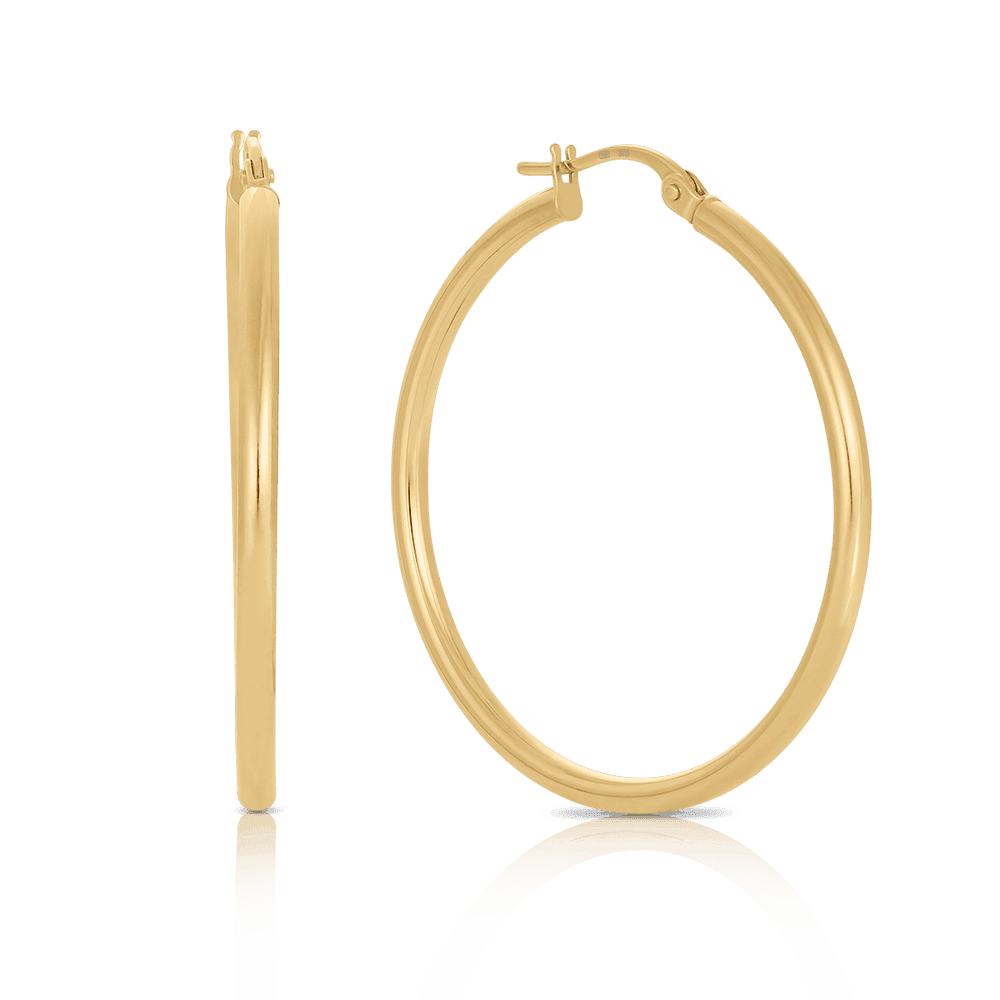 Hoop Earrings in 9ct Yellow Gold - Wallace Bishop