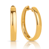 Oval Hoop Huggies in 9ct Yellow Gold